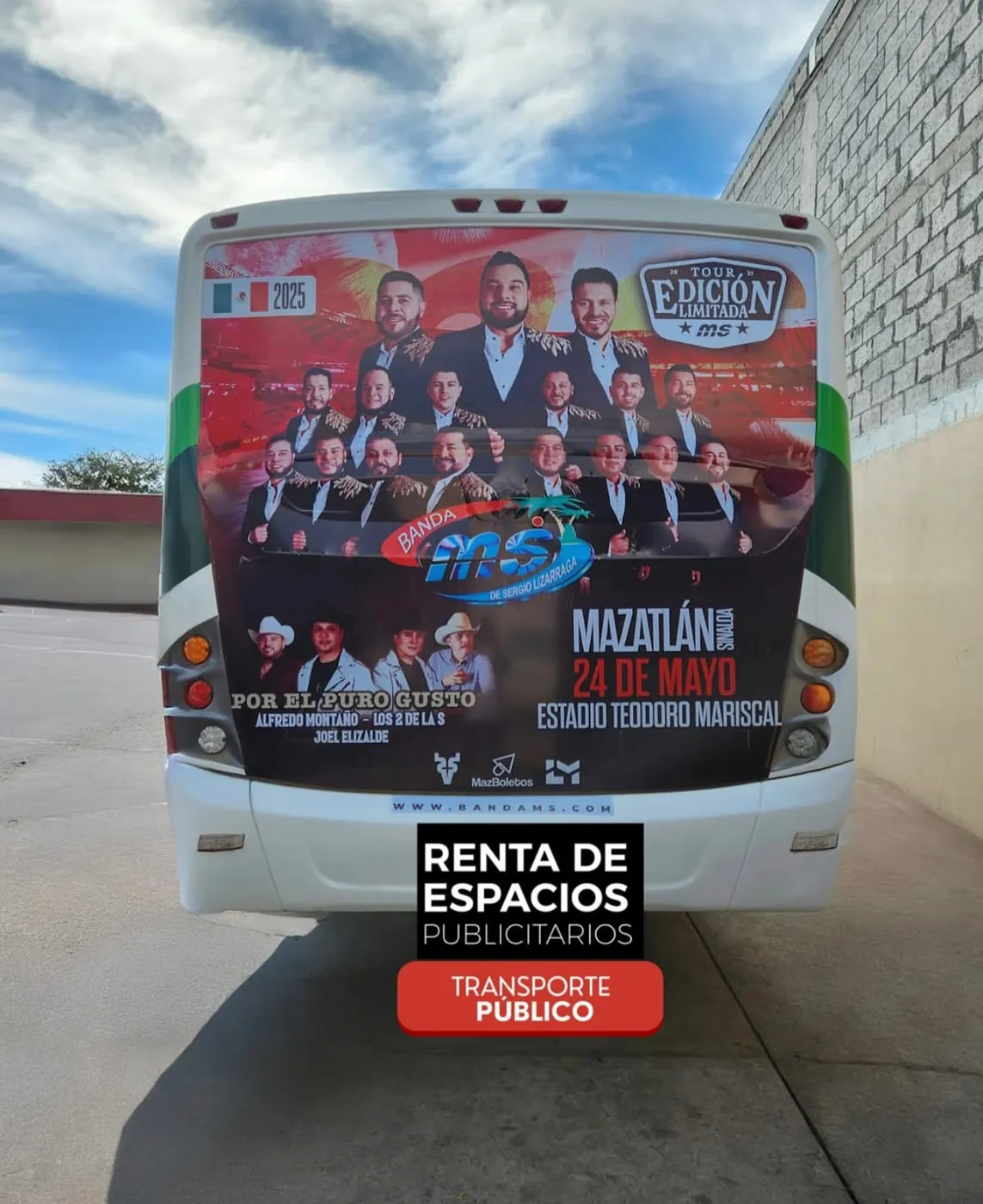 Publicidad en camión urbano de Sinaloa